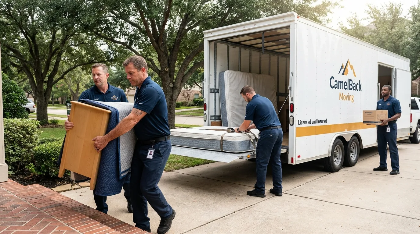 Crew loading residential truck for cross-state move from Mount Airy, GA