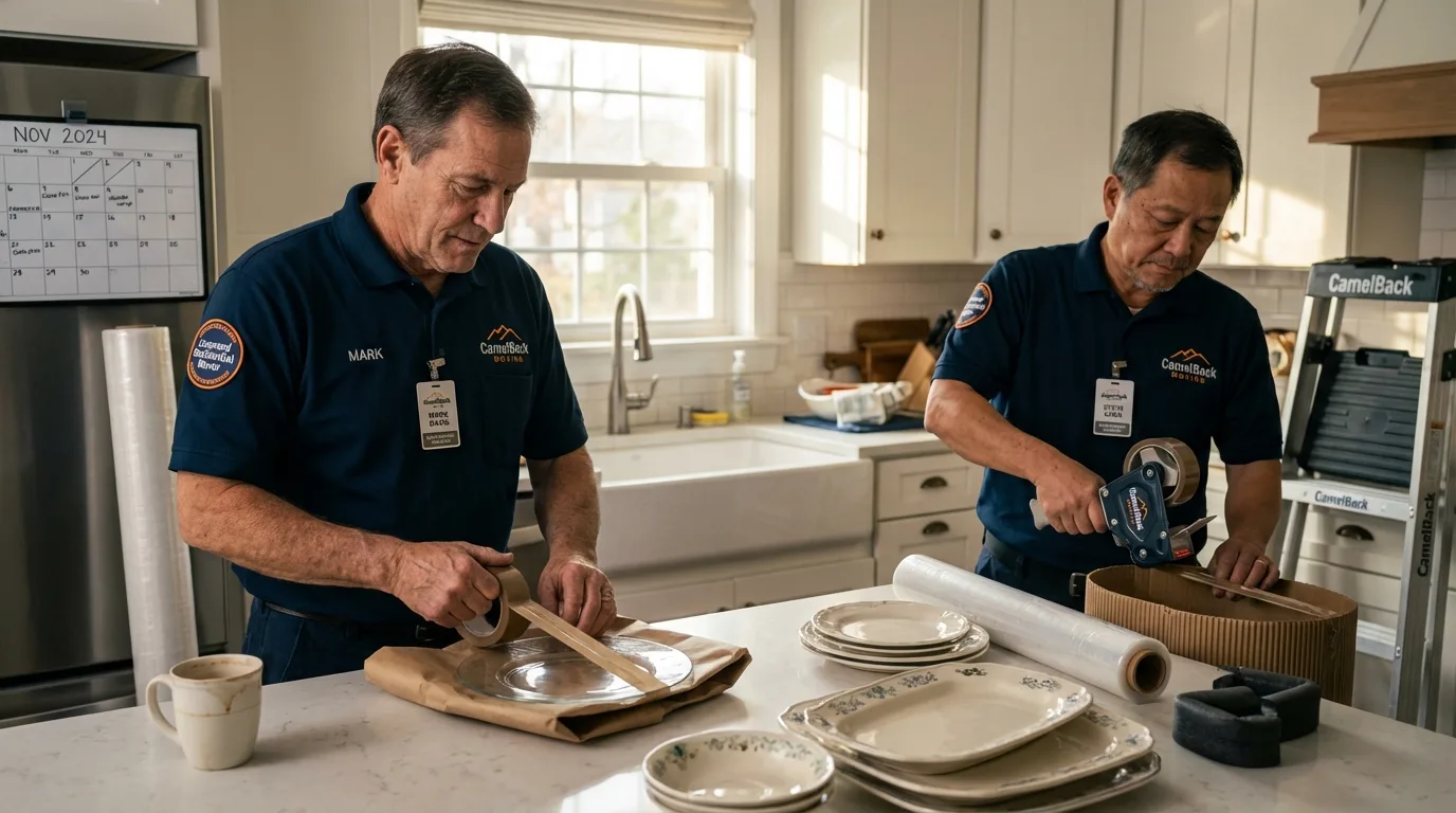 Professional crew packing kitchen dishware in Mount Airy, GA